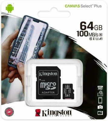KINGSTON (A/N SDCS/64GB) 64GB CLASS 10 MICRO SD CARD New