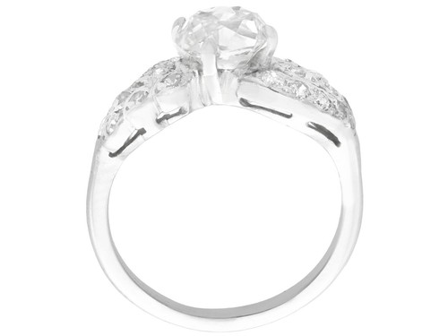 Antik Vintage 2,70 Ct Altschliff Diamant 15k Weißgold Platin Set Twist Ring - Bild 6 von 12