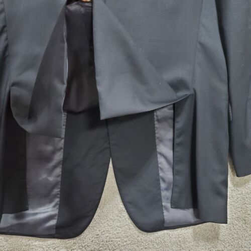 Saks Fifth Avenue Ermenegildo Zegna Suit Jacket Men's 44 Black Lined 100% Wool - Picture 9 of 16