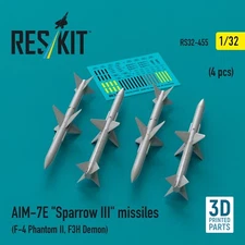 AIM-7E Sparrow III Missiles 4pcs (F-4 Phantom II, F3H Demon) Scale1:32 RS32-0455