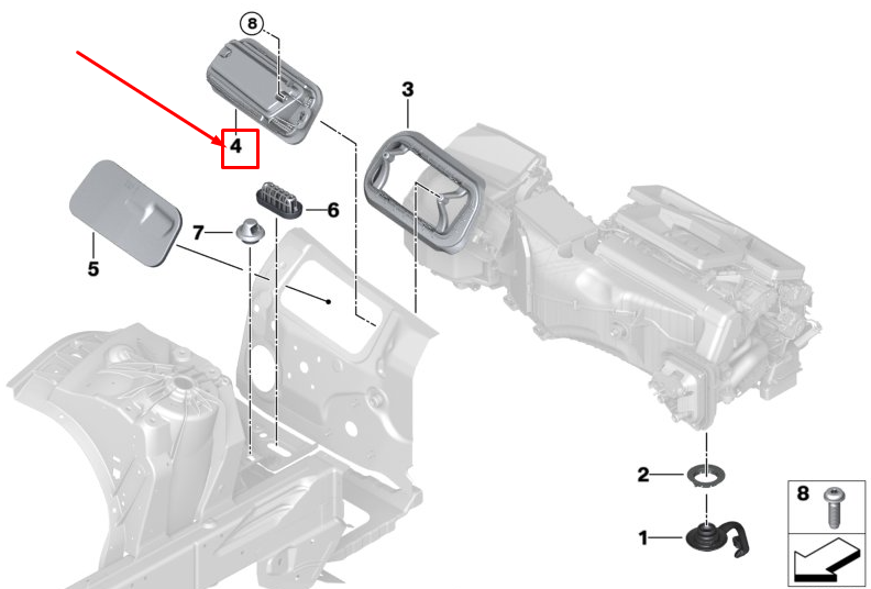 NOUVEAU BMW 6 GRAN TURISMO G32 CUD-CADRE D'ÉTANCHÉITÉ 64319301586 ORIGINAL