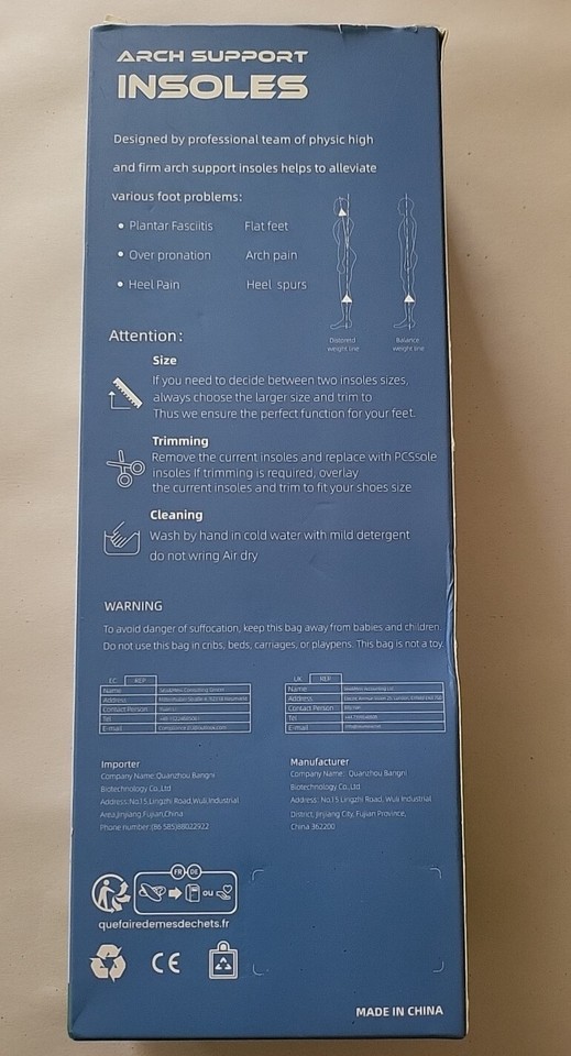 PCS sole Heavy Duty Arch Support Insoles Orthotic Men 14.5 Women’s 66.5 New eBay