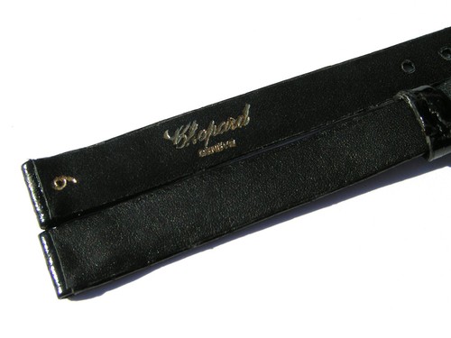9mm Chopard Uhren Armband Ersatzband Lederarmband schwarz 70/105 neu C9-01 - Picture 3 of 8