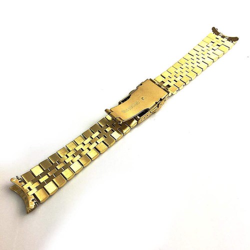 Gold Metal Steel Jubilee Bracelet Curved End Replacement Watch Band Strap #7003 - Picture 6 of 36