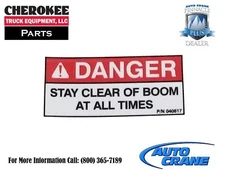 Auto Crane 040517000, Stay Clear of Boom Decal