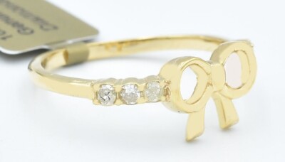 ECHTER DIAMANT SCHLEIFENRING 10K GELBGOLD - Made in USA - kostenloser Bewertungsservice