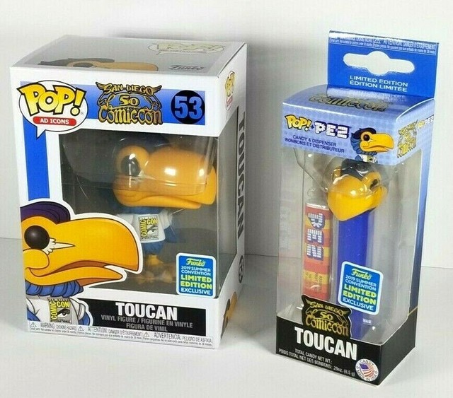 Funko POP SDCC 2019 Toucan Mascot POP & Toucan PEZ Ad Icons San Diego Comic-Con | eBay