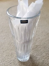 Stunning Crystalite Bohemia 9" Tall Clear Glass Vase Czech Republic Ships Free!