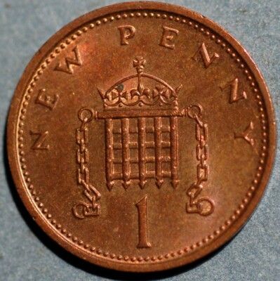 United Kingdom 1 New Penny 1976 Elizabeth II KM# 915