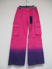 Vibrant Women's Jeans Size 9 Pink Wide Leg Cargo Pockets 28x31 XPT209