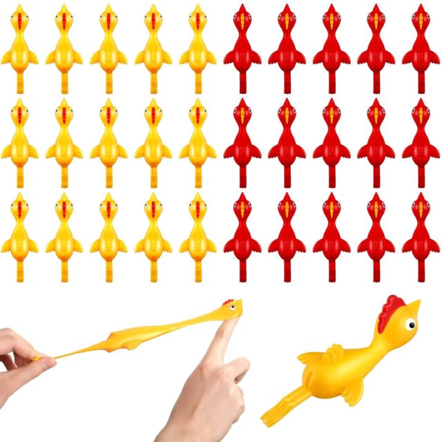 30 Pieces Slingshot Chicken Funny Rubber Flicking Chicken Toy Ejection Chicke... 30 Pieces Slingshot Chicken Funny Rubber Flicking Chicken Toy Ejection Chicke...