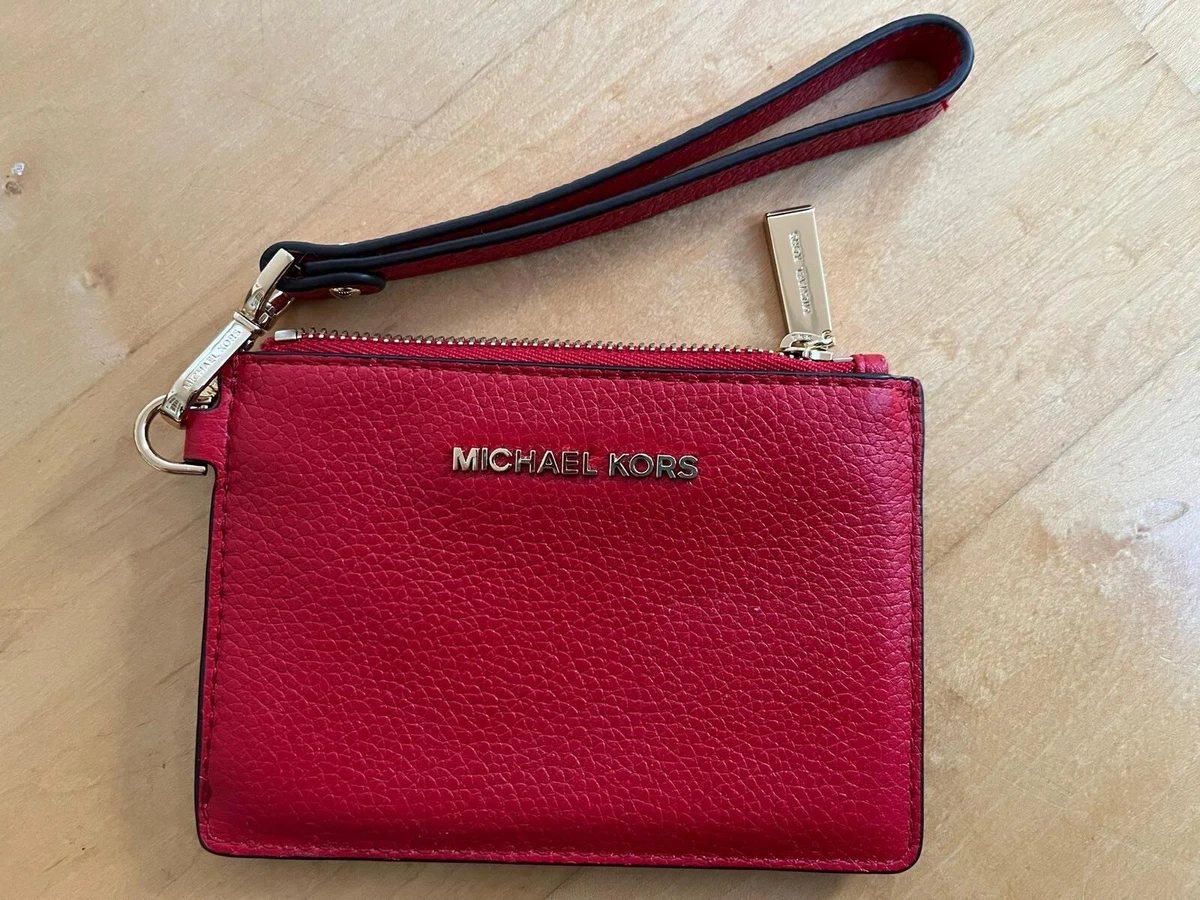 Michael Kors Red Leather Slim Jet Set Wallet