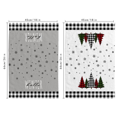 Juego de 2 toallas de cocina rojo verde árbol de Navidad, 18x26 pulgadas - Imagen 6 de 6