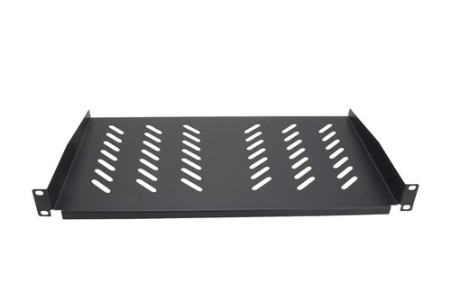 2-Pack - 1U 19" (480mm) Vented Server Rack Shelf Mounts 10" (250mm) Deep Tray - Picture 4 of 9