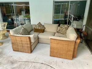 Braxton Culler Patio Wicker Furniture Sofa Garden Rattan Set