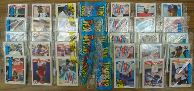 Lot of 10 1990 Fleer Rack Packs 450 cards 34 years old Jose Uribe on top