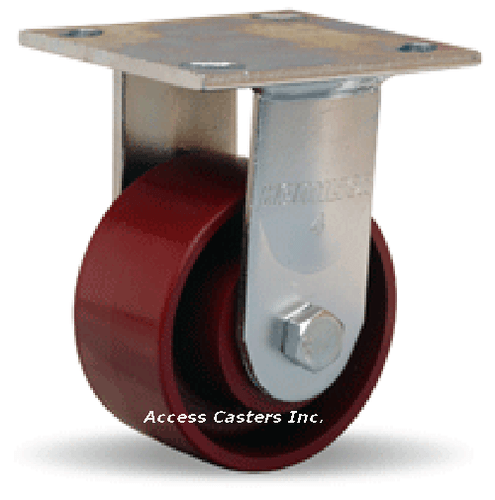 R-524-MB 4" x 2" Hamilton Medium Duty Rigid Plate Caster, Cast Iron Wheel - Picture 1 of 2