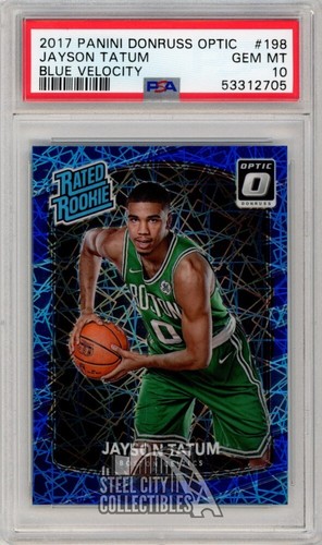 Jayson Tatum [Blue Velocity] #198 2017 Panini Donruss Optic card
