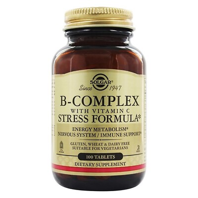 Solgar B-Complex with Vitamin C Stress Formula Tablets, 100 Count