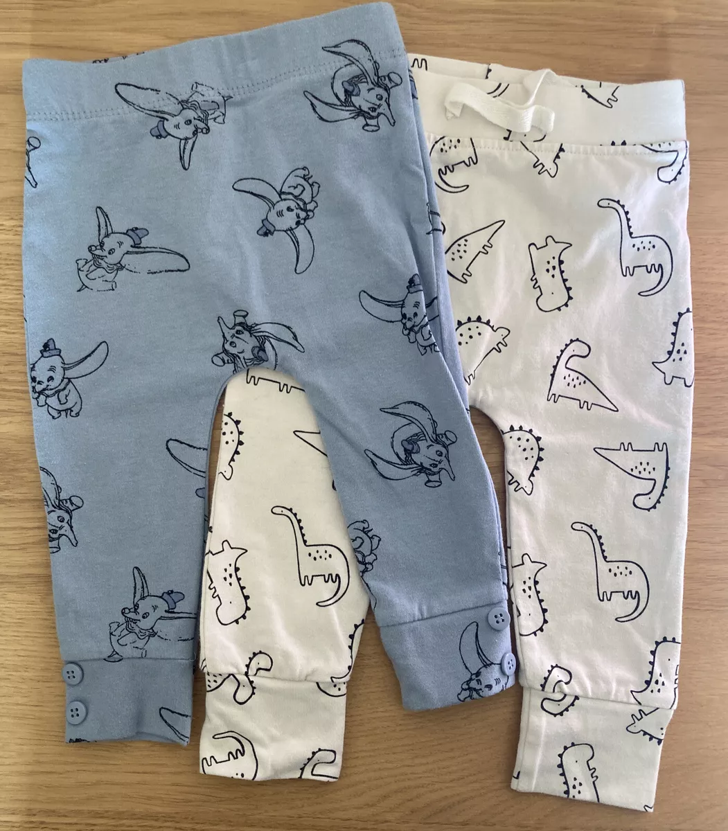 2 X Baby Boys Leggings Trousers Age 3 6 Months Dumbo Dinosaurs
