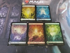 Mtg. Full Art Basic Land Set. Foil. Duskmourn. 1 Of Each Land Type. Pack Fresh
