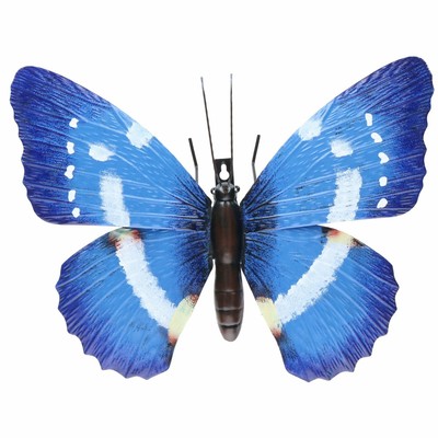Giant Metal 3d Blue Butterfly Garden Home Wall Art Ornament 5x24x32cm Ebay
