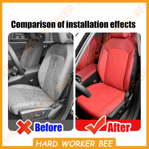 Juego de 7 fundas de asiento traseras delanteras de cuero rojo con orificio para BMW X3 G45 M50 2025 26 - Imagen 3 de 12