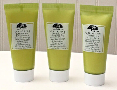 3 Origins DRINK UP INTENSIVE Overnight Mask Avocado Glacier Water .5 oz x3=1.5oz