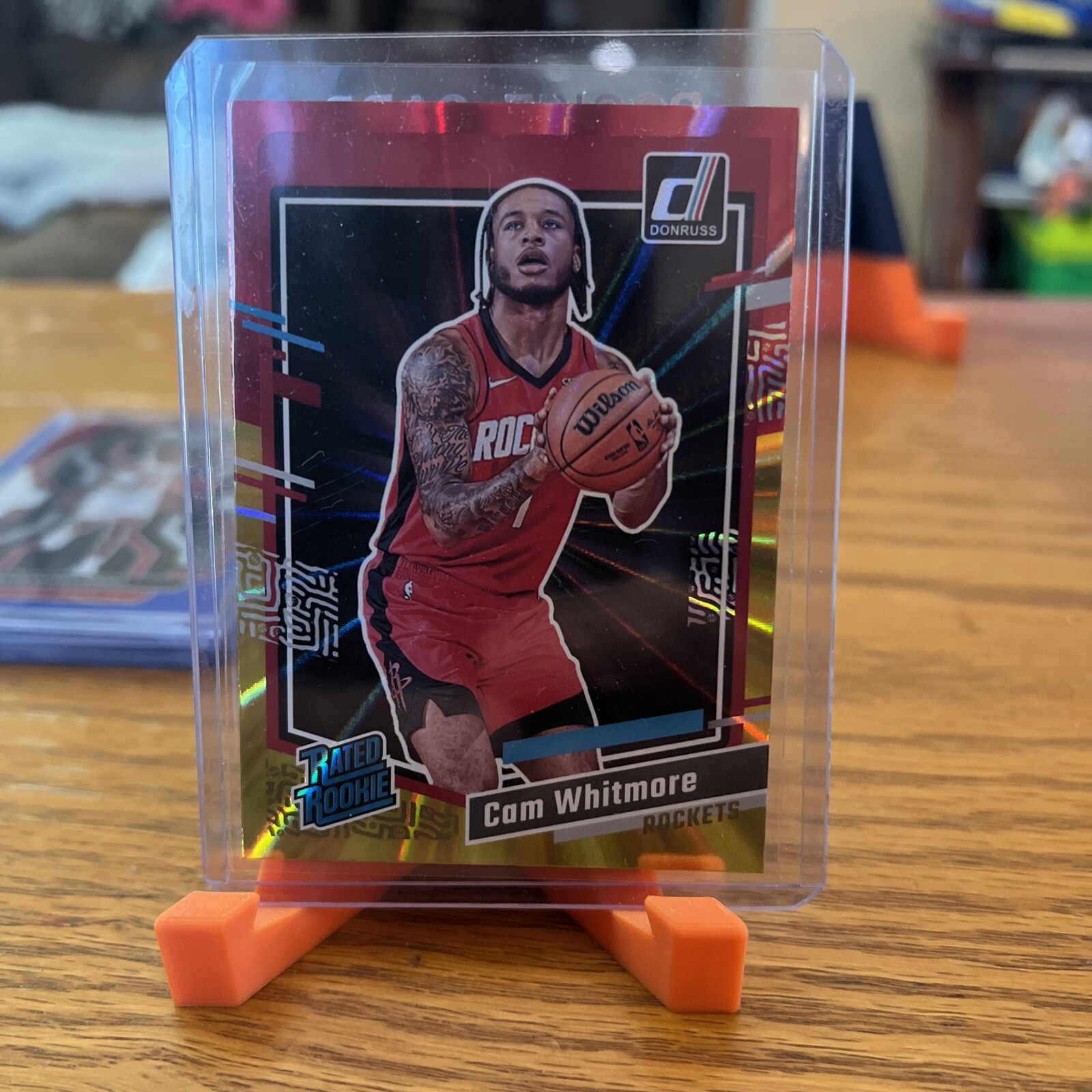 2023-24 Panini Donruss Cam Whitmore #211 RC Rated Rookie Holo Red Gold Laser