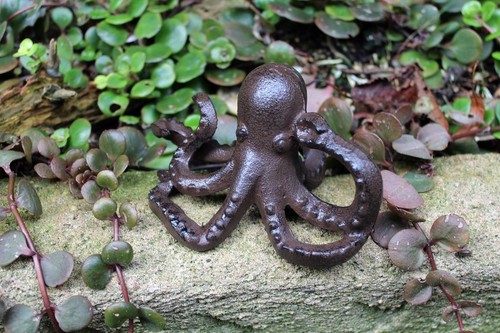 Tintenfisch Octopus Gusseisen Gartenfigur Dekofigur Teichfigur Krake Gartendeko - Bild 3 von 4