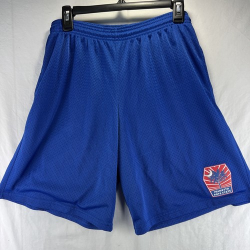 Palmetto Boys State Gym Shorts Mens Large Royal Blue Logo Basketball 8” Inseam
