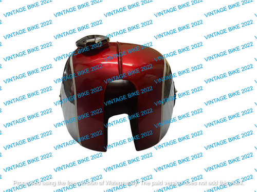 BSA A65 2 Gallon Cherry Chrome Fuel Tank 1968-69 Us Badge Cap Tap Rubber/FIT FOR - Picture 6 of 7