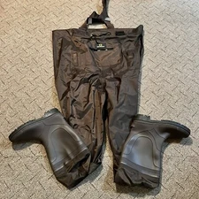 Drycode 2-ply 100% Nylon Wader with Cleated Boot Brown Size Mens 10/Womens 12