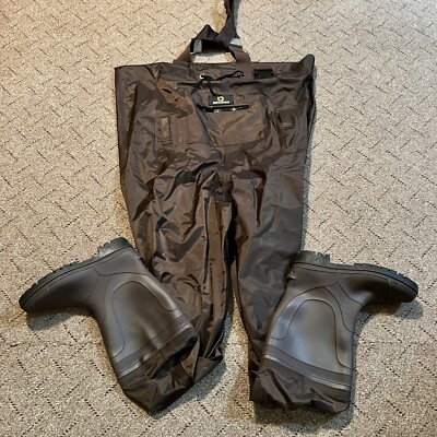 Drycode 2-ply 100% Nylon Wader with Cleated Boot Brown Size Mens 10/Womens 12