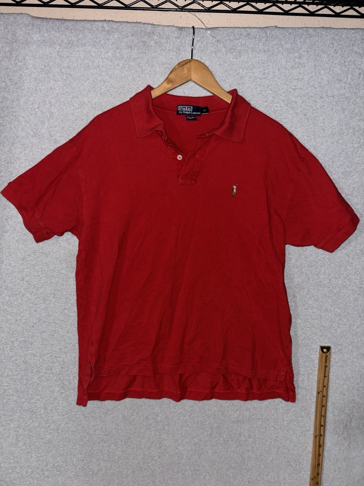 Polo Ralph Lauren Uomo Rossa Manica Corta Vestibilità Classica Pony Logo Camicia Taglia M