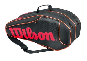 Wilson Burn Team 6 Pack Tennis Racket Black Orange Equipment Bag New Image Is Loading Wilson Burn Team 6 Pack Tennis Racket Black