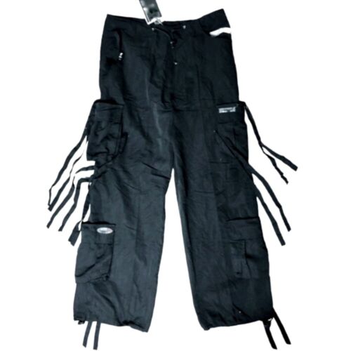 Foxy Sportswear NWT Womens Black Baggy Cargo Parachute Streetwear Hiphop Pants L