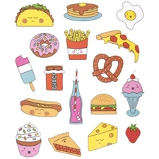 2 Sheets Food Fun Stickers Papercraft Summer Party Teacher DIY Craft Journal