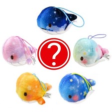 Amuse Blue Yellow Pink Whale Plush Keychain Bag Charm Japan 1 Surprise Figure