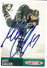 Matt Cullen autographed Hockey Card (Anaheim Ducks) 2003 Topps Total #374