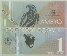 NORTH AMERICAN UNION 1 AMERO FANTASY ART BILL, EAGLE, MAP, USED IN "ELYSIUM"