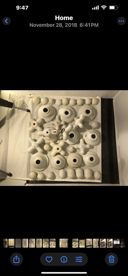 Lot of 30+ Vintage Porcelain Handles Escutcheons HOT COLD TUB SHOWER 1920s-50s - Image 2 of 4