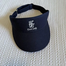 Men’s Navy Blue Vintage East Lake Golf Course Visor Hat Ahead Atlanta Adjustable
