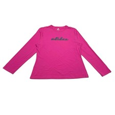 Adidas Pink W/ Chest Logo Long Sleeve T-Shirt Women s Size L