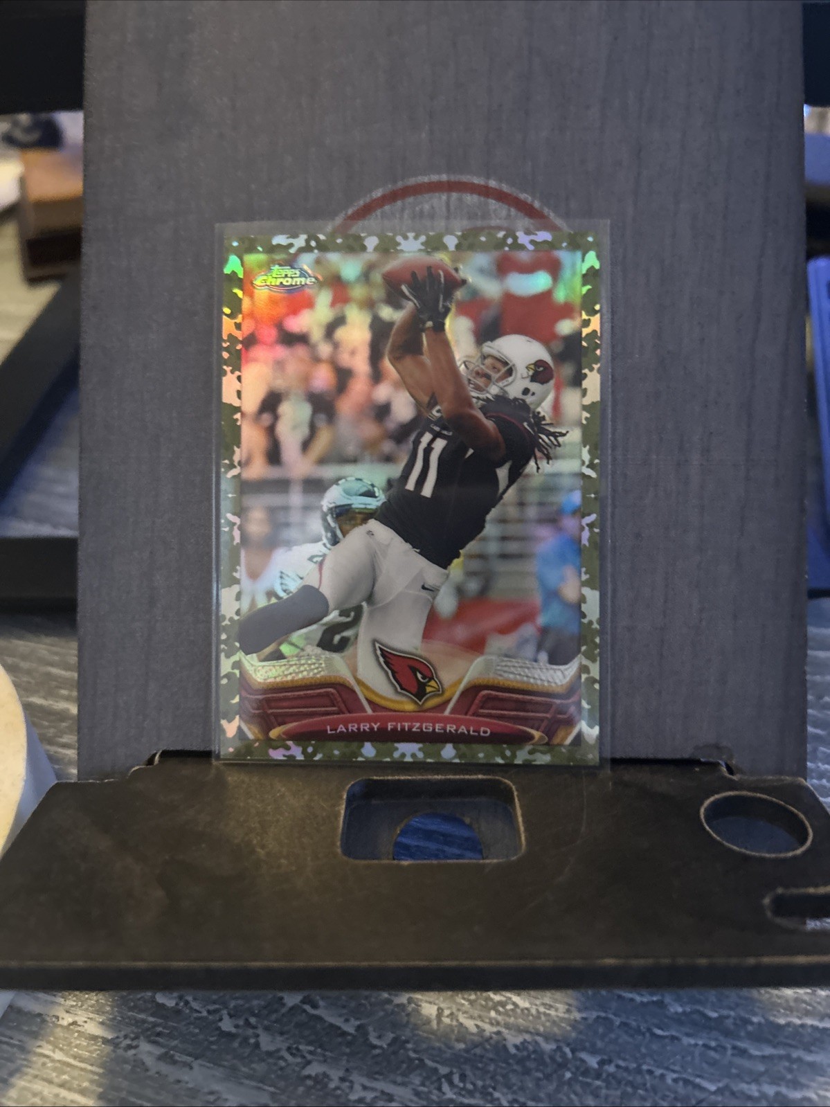 2013 TOPPS CHROME LARRY FITZGERALD CAMO REFRACTOR 187/499