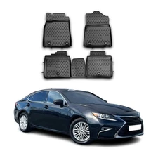 OMAC Floor Mats Liner for Lexus ES 350 2013-2018 Black TPE All-Weather 4 Pcs
