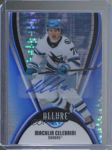 2025-26 Upper Deck Allure Blue Line Auto 29/35 Macklin Celebrini #71