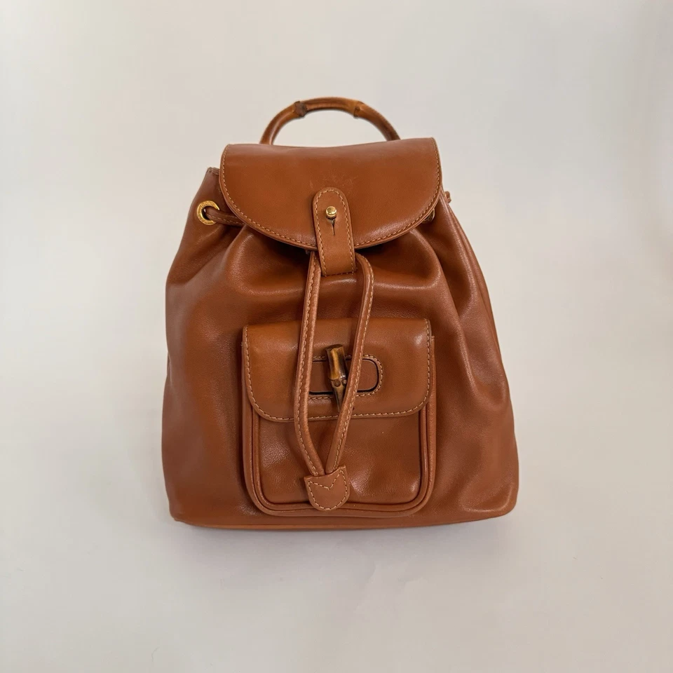 Gucci Calfskin Bamboo Mini Backpack Brown - Vintage - Image 2 of 4
