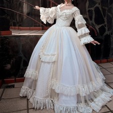Retro Wedding Dress With Long Sleeves Lolita Lace Sweet 16 Birthday Dresses