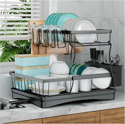 Large Dish Drying Rack for Kitchen Counter, Detachable Large
